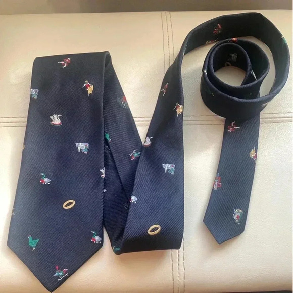 Ben Silver All Silk Handmade Pure English Silk Navy Blue Tie - Picture 6 of 6